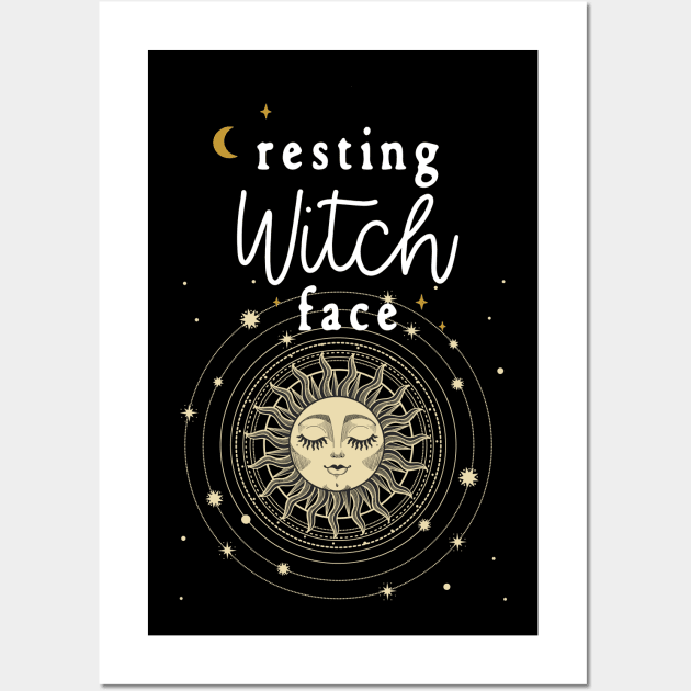 Resting Witch Face Funny Pagan Wicca Magic Wall Art by Apathecary